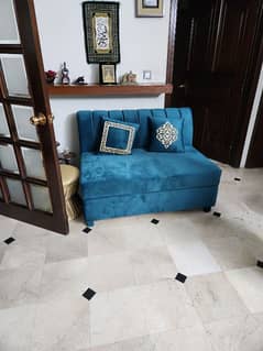 Sofa L. shaped and 2 seater with stool