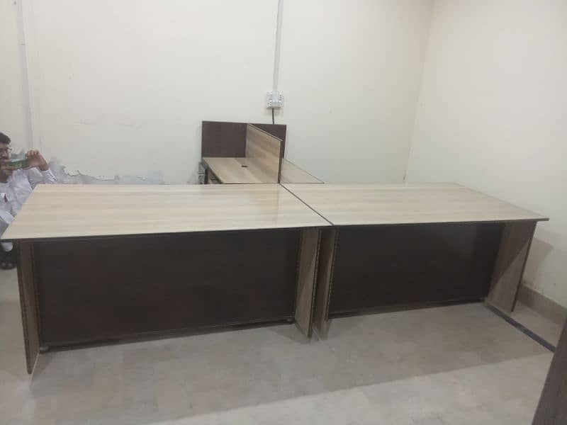 Office Executive Tables for Two Persons plus Side Table 0