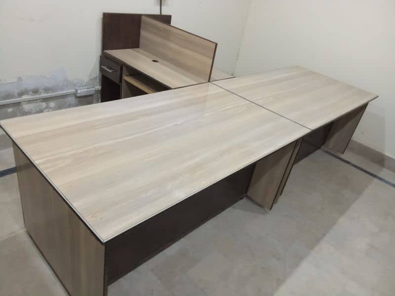 Office Executive Tables for Two Persons plus Side Table 1