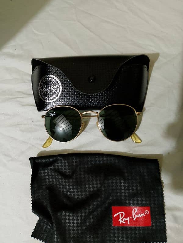 Ray ban 3447 Round metal Arista gold sunglasses 1