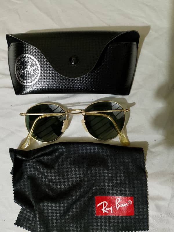 Ray ban 3447 Round metal Arista gold sunglasses 2