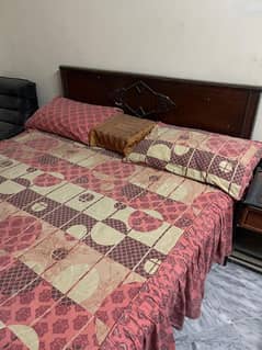 Wooden Double Bed with Mattress