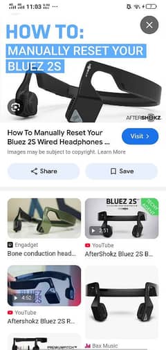 Bluez 2s by Aftershokz highly branded Bone conduction wireless headphn