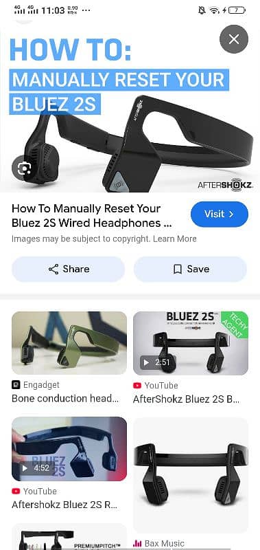 Bluez 2s by Aftershokz highly branded Bone conduction wireless headphn 0