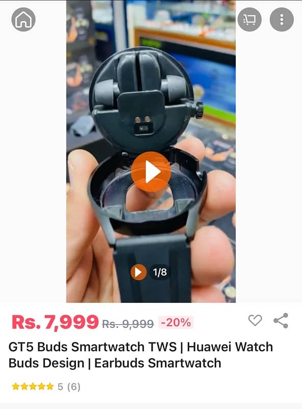 Gt 5 buds smart watch buds bi sath Han 5