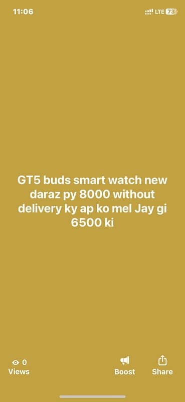 Gt 5 buds smart watch buds bi sath Han 6