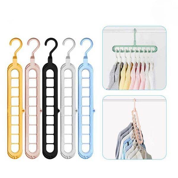 9 Hole Hangers Wardrobe Organizers ( 5 hangers set) 0