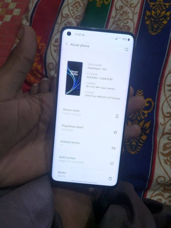 oneplus 8 5G uw edition single sim approved 6