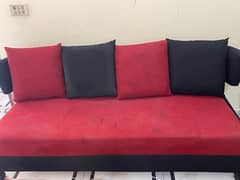 red and black 6 seater sofa set