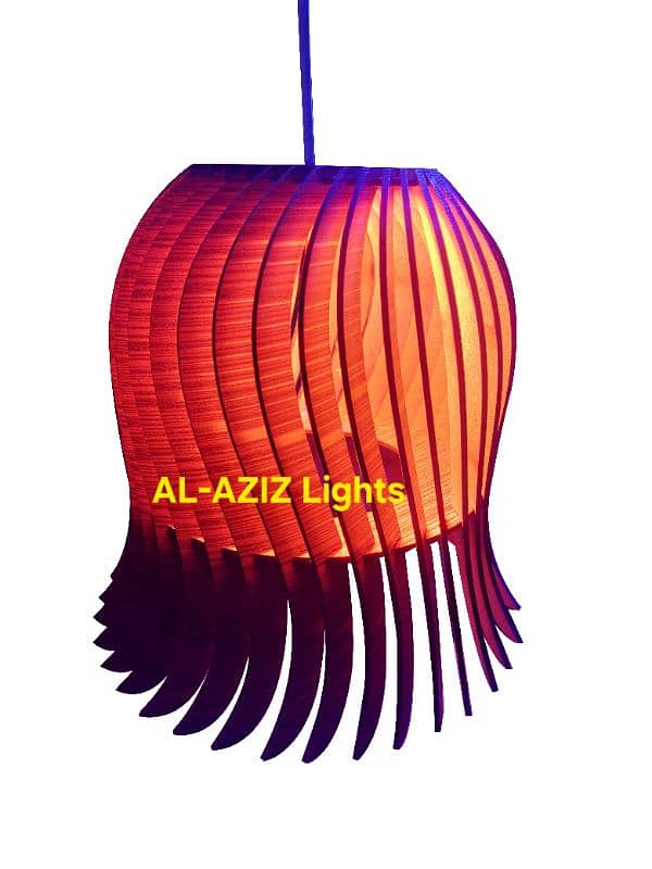 Aluminium + wooden hanging lights 4