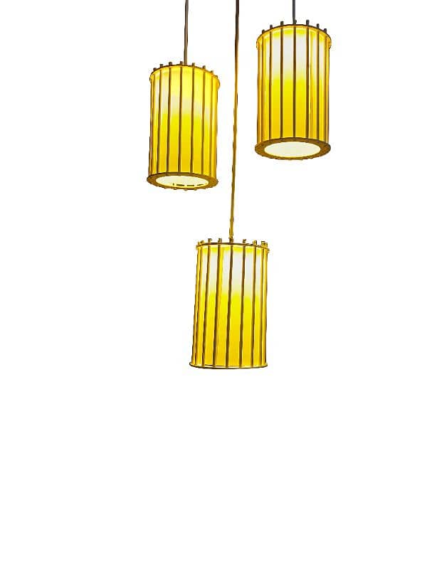 Aluminium + wooden hanging lights 7