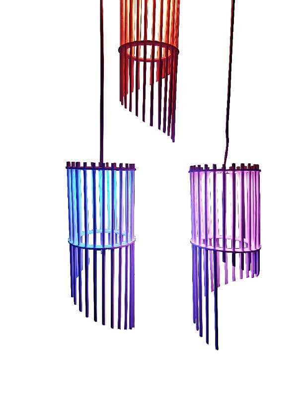 Aluminium + wooden hanging lights 9