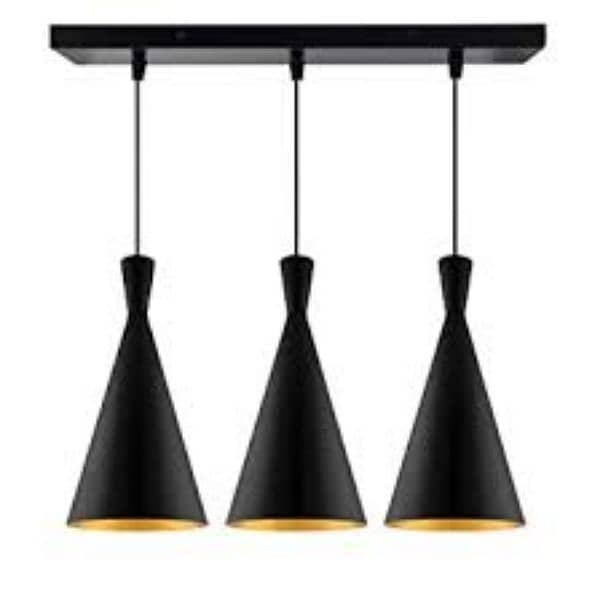 Aluminium + wooden hanging lights 16