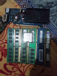 6rams total 7gb 1gb graphic card with core 2 Duo processer and 80gbhrd