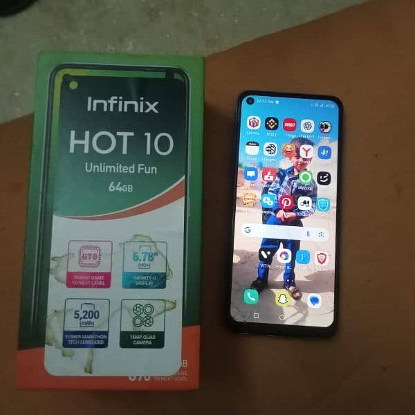 infinix hot:10 with box 2