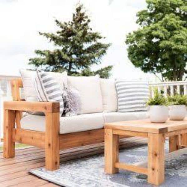 Fancy Modern - Wooden inside and outdoor sofa set 1