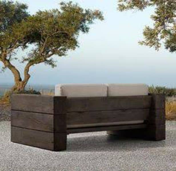 Fancy Modern - Wooden inside and outdoor sofa set 4