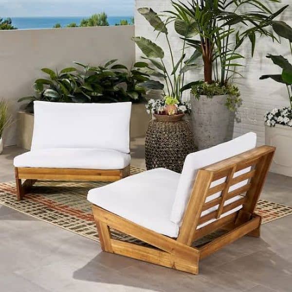 Fancy Modern - Wooden inside and outdoor sofa set 5