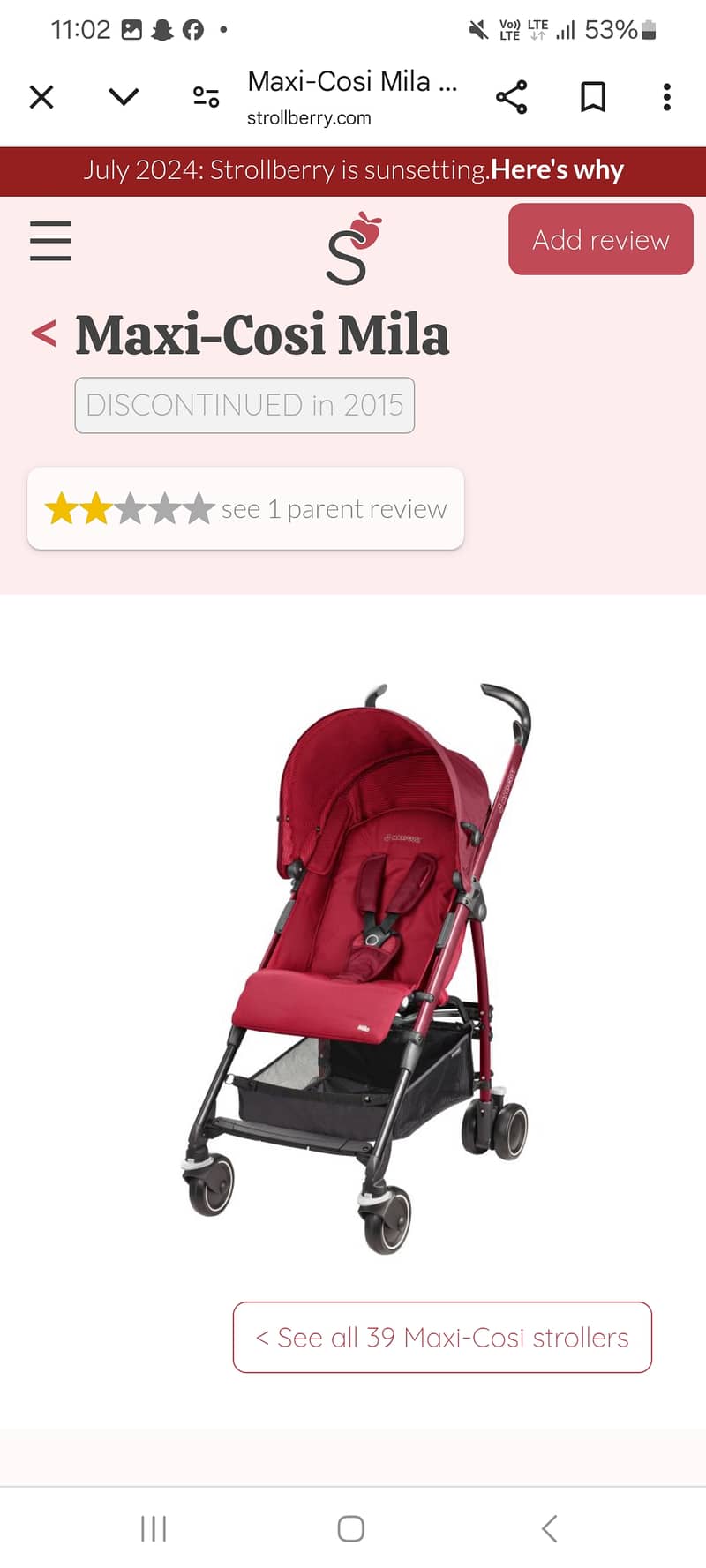 Maxi cosi mila buggy from dubai 2