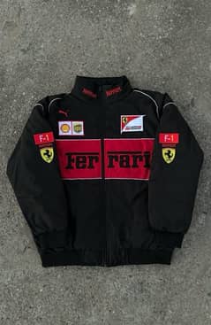 f-1 ferrari jacket with embroidered logos