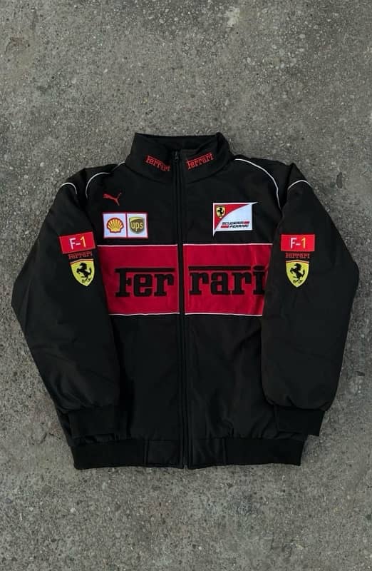 f-1 ferrari jacket with embroidered logos 0