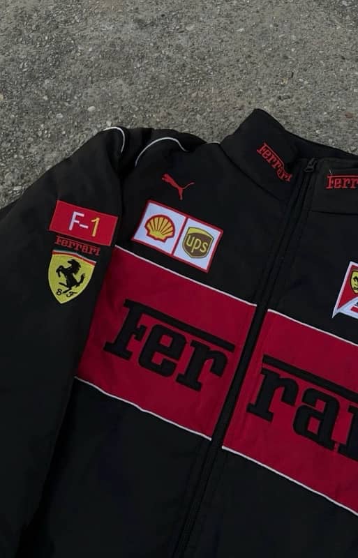 f-1 ferrari jacket with embroidered logos 1