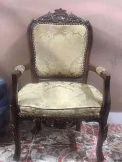 Set of 2 chairs shesham wood  with fabric cushioning