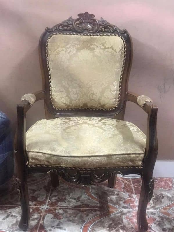 Set of 2 chairs shesham wood  with fabric cushioning 0