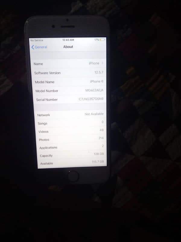 iPhone 6 ram 128 battery health 100 % battery 8