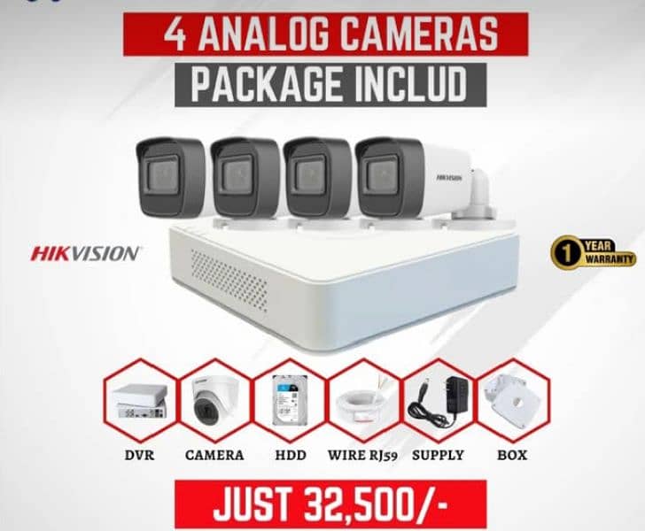 offer offer 4 cameras complete setup with installation free 0