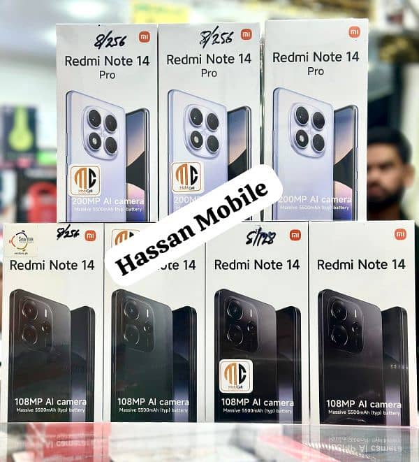 REDMI NOTE 14 PRO (8GB/256GB) AMOLED CURVED DISPLAY New Box Pack 0