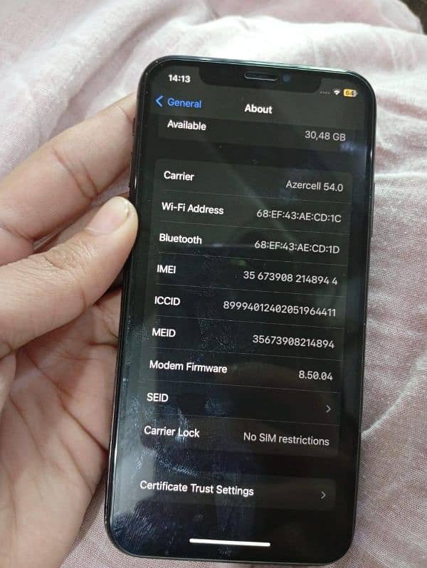 iphone x 64 GB non pta battery health 70 4