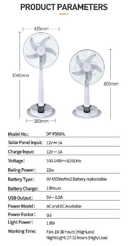 DP Rechargeable Fan 7