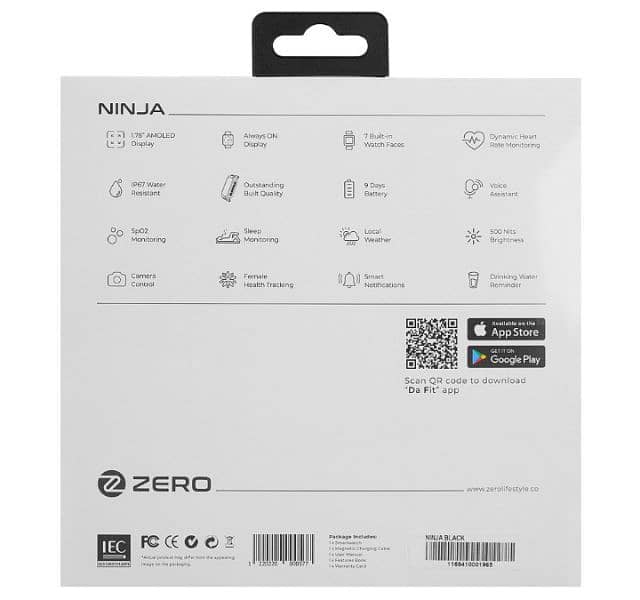 Zero Ninja Bluetooth Calling Smart Watch Black Strap 2