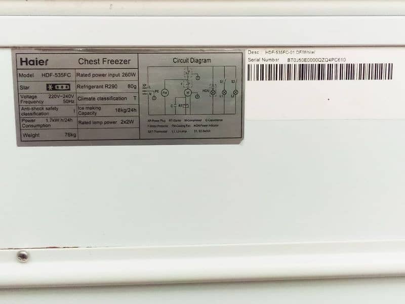 Hair depfreezer dabal door model number . . . HDF535fc good condition 7