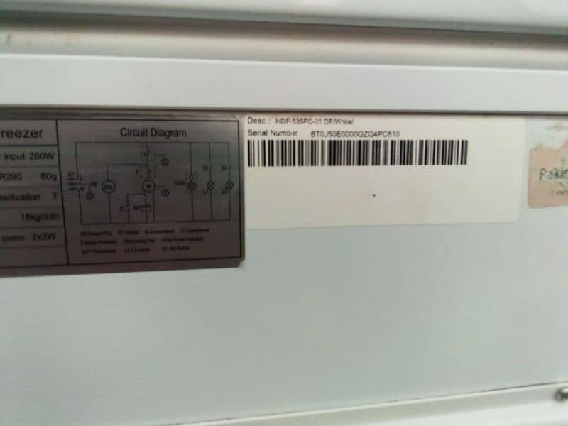 Hair depfreezer dabal door model number . . . HDF535fc good condition 19