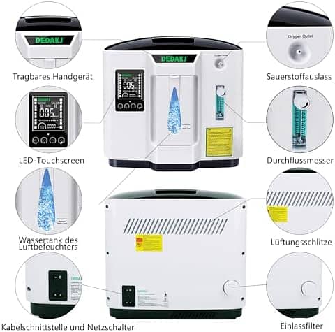 DEDAKJ Portable Oxygen Concentrator for Home Concentration 8