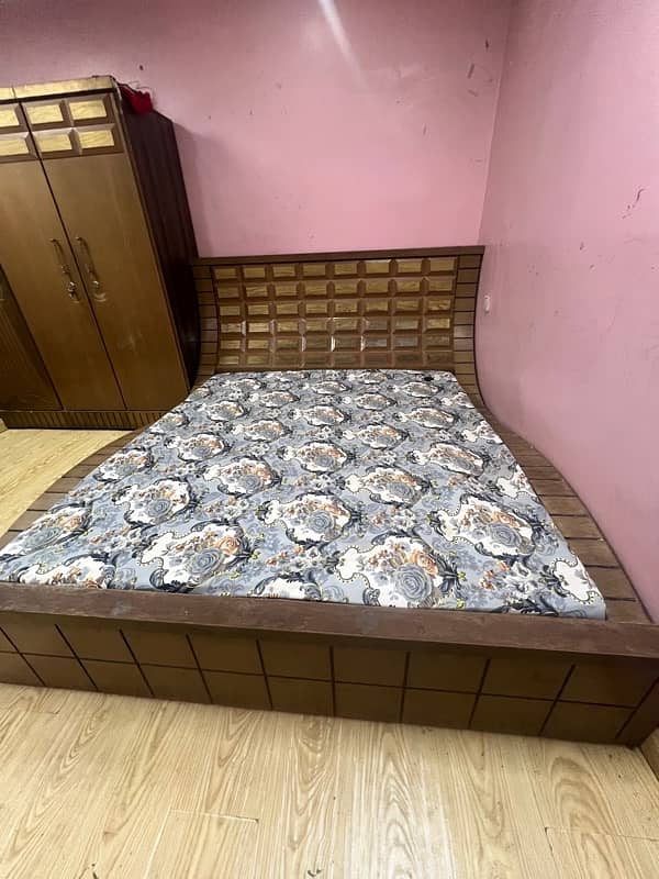 full bed set original heavy wood 1