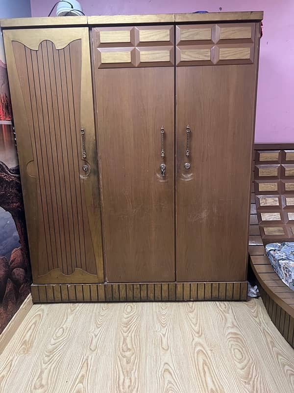 full bed set original heavy wood 3