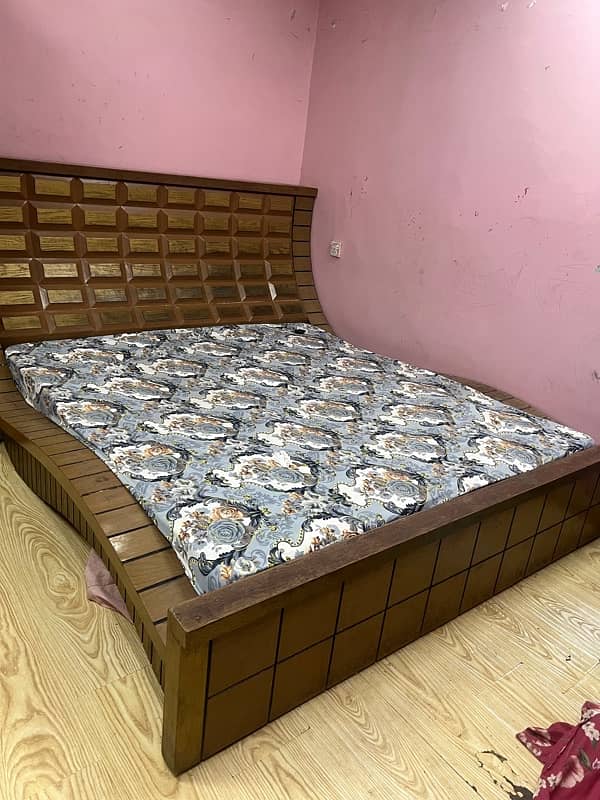 full bed set original heavy wood 5