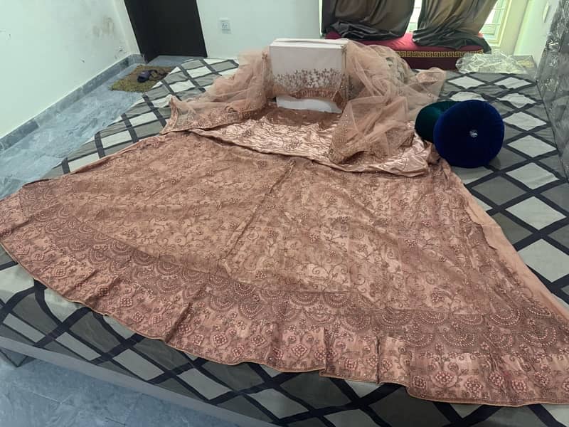 Bridal Peach Lehenga Set - with Dupatta 4