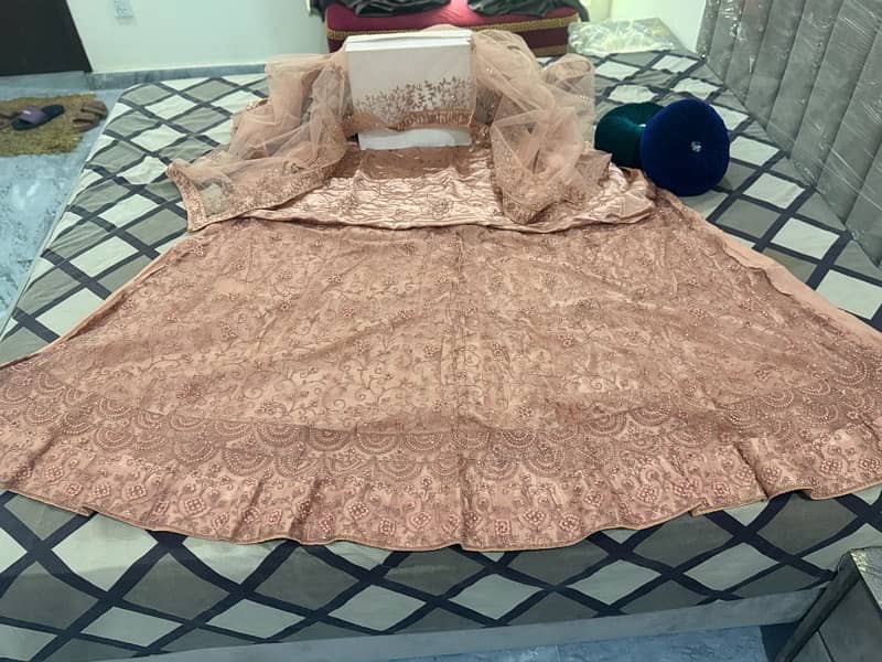 Bridal Peach Lehenga Set - with Dupatta 5