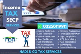 Sales Tax, Income Tax Return, Tax Consultant, FBR, Tax Filer, NTN,SECP