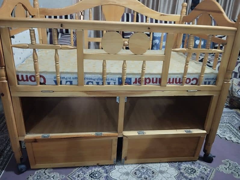 Imported baby cot with mattress / kids wooden cot / kids bed / cot 1