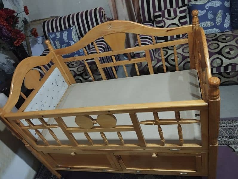 Imported baby cot with mattress / kids wooden cot / kids bed / cot 2