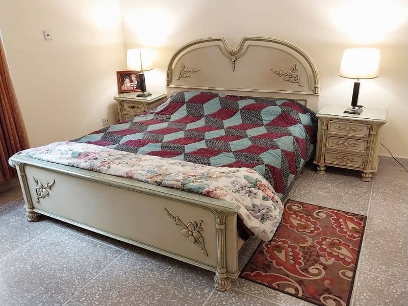 Solid Wood Bed Set, with Mattress, Deco Paint 3