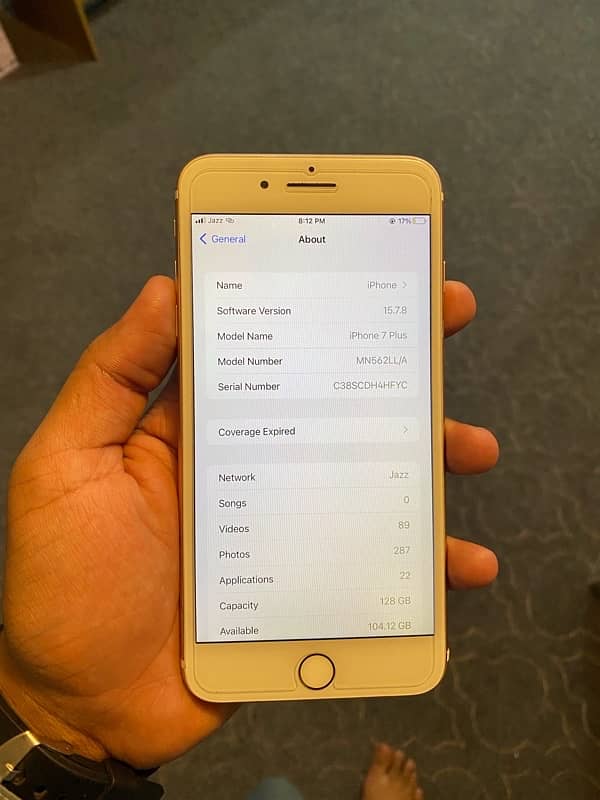 i phone 7 plus Pta approved 128GB 4