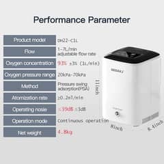 DEDAKJ Oxygen Machine 1-7L /m with Remote Control, for Home and Travel