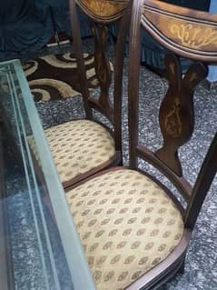 slightly used dining table with 6 chairs