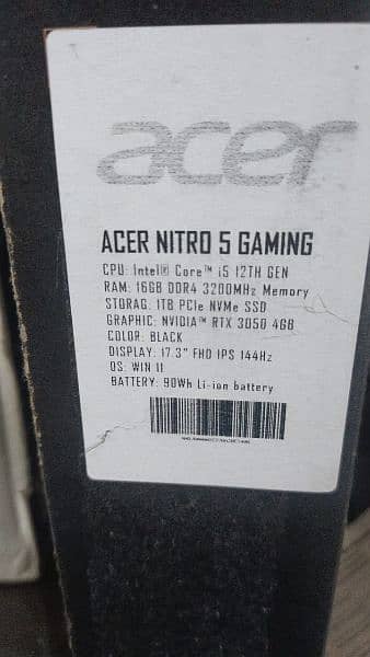 Accer Nitro 5 Core i5 12th Gen Windows 11 1